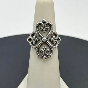James Avery Adorned Hearts Four Scrolled Hearts Sterling‎ Silver Signed Ring 6.5